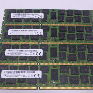 メモリ サーバーパソコン用 1.5V Micron PC3-14900R(DDR3-1866R) ECC Registered 16GBx4枚 合計64 GB 起動確認済みです③の画像1