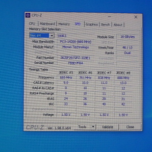 メモリ サーバーパソコン用 1.5V Micron PC3-14900R(DDR3-1866R) ECC Registered 16GBx4枚 合計64 GB 起動確認済みです⑦の画像8