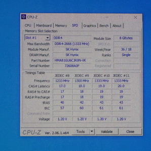 メモリ デスクトップパソコン用 SK hynix DDR4-2666 PC4-21300 8GBx2枚 合計16GB 起動確認済みですの画像5