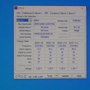 メモリ デスクトップパソコン用 SK hynix DDR4-2666 PC4-21300 8GBx2枚 合計16GB 起動確認済みですの画像6