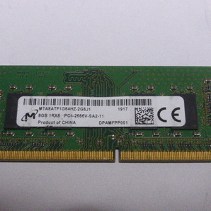 メモリ ノートパソコン用 1.20V Micron DDR4-2666 PC4-21300 8GB 起動確認済みですの画像1