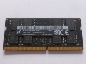 メモリ ノートパソコン用 1.20V Micron DDR4-2666 PC4-21300 16GB 起動確認済みです