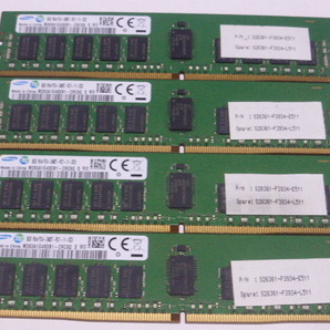 メモリ サーバーパソコン用 Samsung DDR4-2400 (PC4-19200) ECC Registered 8GBx4枚 合計32GB 起動確認済です M393A1G40DB1-CRC0Q⑦の画像1