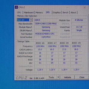 メモリ サーバーパソコン用 Samsung DDR4-2400 (PC4-19200) ECC Registered 8GBx4枚 合計32GB 起動確認済です M393A1G40DB1-CRC0Q⑦の画像8