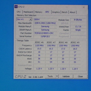 メモリ サーバーパソコン用 Samsung DDR4-2400 (PC4-19200) ECC Registered 8GBx4枚 合計32GB 起動確認済です M393A1G40DB1-CRC0Q⑦の画像5