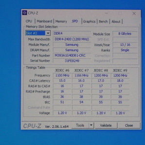 メモリ サーバーパソコン用 Samsung DDR4-2400 (PC4-19200) ECC Registered 8GBx4枚 合計32GB 起動確認済です M393A1G40DB1-CRC0Q⑦の画像6