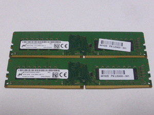 メモリ デスクトップパソコン用 Micron DDR4-2666 PC4-21300 16GBx2枚 合計32GB 起動確認済みです