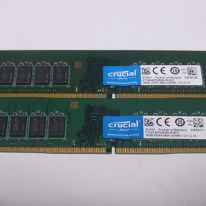 メモリ デスクトップパソコン用 Crucial DDR4-2666 PC4-21300 16GBx2枚 合計32GB 起動確認済みですの画像1