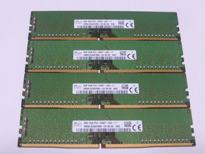 メモリ デスクトップパソコン用 SK hynix DDR4-2400 PC4-19200 8GBx4枚 合計32GB 起動確認済みです③