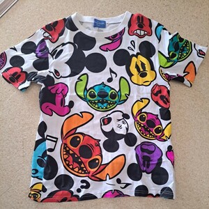  Tokyo Disney resort limitation Mickey Stitch total pattern T-shirt S size Mickey Mouse free shipping 
