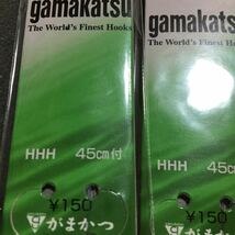 【新品】gamakatsu がまかつ　糸付き鈎　袖ヒガイ　サイズ4 ハリス　0.4号 ×　4個セット　_画像3