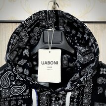 最高峰EU製＆定価4万◆UABONI*Paris*ユアボニ*パーカー*フランス◆スーピマ綿 薄手 カジュアル ICT カシューナッツ柄 フーディジャケットXL_画像3