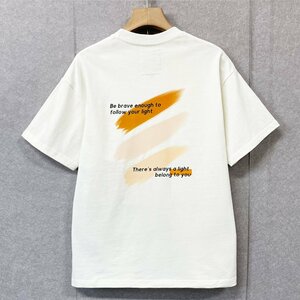 個性・半袖Tシャツ 定価2万◆Emmauela・イタリア・ミラノ発◆コットン100％ 高級 薄手 通気 吸汗速乾 スウェット アメカジ 日常 M/46