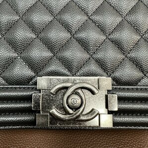 新品同様 ※CHANEL シャネル※ A67086 ボーイシャネル マトラッセ キャビアスキン チェーンショルダーバッグ ブランド レディースの画像7