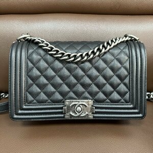 新品同様 ※CHANEL シャネル※ A67086 ボーイシャネル マトラッセ キャビアスキン チェーンショルダーバッグ ブランド レディース