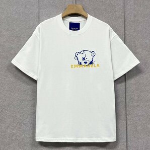 高級・半袖Tシャツ 定価2万◆Emmauela・イタリア・ミラノ発◆定番 快適 通気 吸汗 クマ ロゴ 可愛い スウェット カットソー 日常 XL/50の画像2