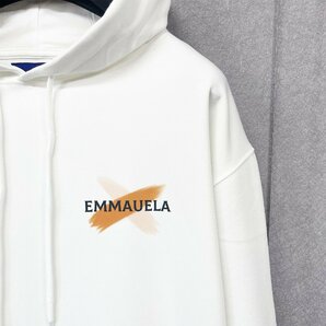 個性・パーカー 定価4万◆Emmauela・イタリア・ミラノ発◆綿100％ 上品 快適 防寒 スウェット プルオーバー 男女兼用 秋冬 2XL/52サイズの画像5