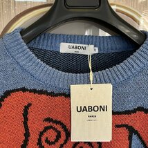 個性EU製＆定価4万◆UABONI*Paris*セーター*ユアボニ*パリ発◆ニット プルオーバー 男女兼用 ウール/コットン混 スウェット 犬柄 日常 M/46_画像3