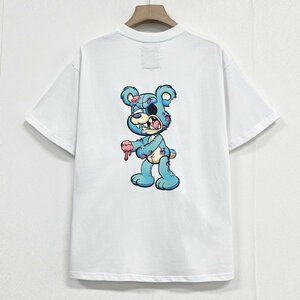 個性ヨーロッパ製※定価2万◆ブルガリア発※RISELIN 半袖Tシャツ 高級 通気 吸汗 快適 クマ トップス プルオーバー ストリート 街着 2XL/52