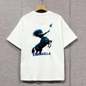 個性・Tシャツ 定価2万◆Emmauela・イタリア・ミラノ発◆上品 快適 薄手 ゆったり いて座 ケンタウロス カットソー ユニーク 春夏 L/48