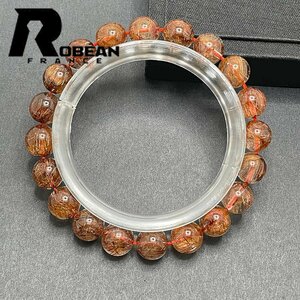 Art hand Auction Highly praised EU made Regular price 50, 000 yen★ROBEAN Brown Rutilated Quartz★ Bracelet Power Stone Natural Stone Beautiful Money Luck Amulet 9.4-10mm 1001G1127, beadwork, beads, natural stone, semi-precious stones