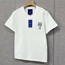 上品・半袖Tシャツ 定価2万◆Emmauela・イタリア・ミラノ発◆コットン100％ 通気 薄手 吸汗 個性 スウェット プルオーバー メンズ 夏服 46_画像10