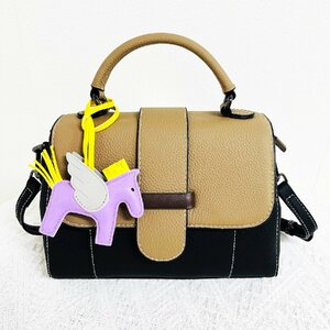  high grade EU made regular price 12 ten thousand *christian milada* milano departure * handbag * high class cow leather color block sk air bag 2way lady's charm attaching 