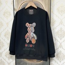 上級EU製＆定価4万◆UABONI*Paris*トレーナー*ユアボニ*パリ発◆綿100％ 高級 モノグラム クマ トップス カットソー トレンド 日常着 M/46_画像10