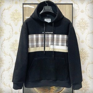 一枚限定EU製＆定価5万◆UABONI*Paris*パーカー*ユアボニ*パリ発◆高品質カシミヤ 厚手 保温 ソフト プルオーバー ユニセックス 2XL/52