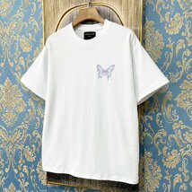 定価2万★christian milada・ミラノ発・半袖Tシャツ★コットン100％ 薄手 通気 爽やか 個性 蝶柄 カットソー ストリート 男女兼用 2XL/52_画像10