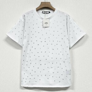 新作ヨーロッパ製※定価2万◆ブルガリア発※RISELIN 半袖Tシャツ 綿100% 薄手 通気 ラインストーン 英字 個性 おしゃれ ストリート 夏 L