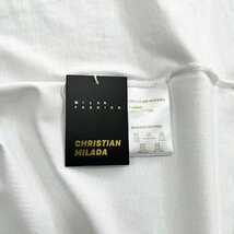 定価2万★christian milada・ミラノ発・半袖Tシャツ★コットン100％ 薄手 通気 爽やか 個性 蝶柄 カットソー ストリート 男女兼用 M/46_画像9