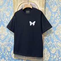 定価2万★christian milada・ミラノ発・半袖Tシャツ★コットン100％ 薄手 通気 爽やか 蝶柄 個性 カットソー ストリート 男女兼用 夏 M/46_画像10