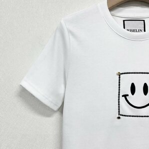 新作ヨーロッパ製※定価2万◆ブルガリア発※RISELIN 半袖Tシャツ 通気 ソフト 吸汗 刺 笑顔 カットソー 着せ カジュアル レディース Mの画像6