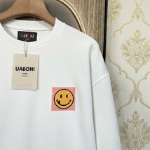 定番EU製＆定価4万◆UABONI*Paris*トレーナー*ユアボニ*パリ発◆コットン ソフト ゆったり 吸湿 笑顔 個性 お洒落 春 スウェット 2XL/52_画像6