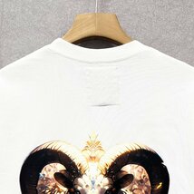 新作・半袖Tシャツ 定価2万◆Emmauela・イタリア・ミラノ発◆コットン100％ 通気 快適 おひつじ座 オシャレ トップス カッコイイ 普段着2XL_画像4