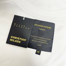 定価2万★christian milada・ミラノ発・半袖Tシャツ★コットン100％ 吸汗 薄手 柔らかい 個性 天秤座 きれいめ ユニセックス M/46_画像9