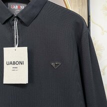 定番EU製＆定価4万◆UABONI*Paris*ポロシャツ*ユアボニ*パリ発◆上質 快適 ソフト POLO 吸汗速乾 無地 通勤 カジュアル 2XL/52サイズ_画像4