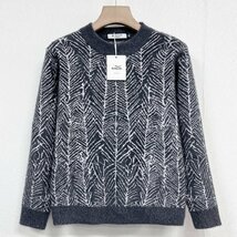 最高峰ヨーロッパ製※定価5万◆ブルガリア発※RISELIN セーター 上質ミンク/カシミヤ混 ふわふわ 防寒 ソフト 暖かい 丸首 総柄 上品2XL/52_画像1