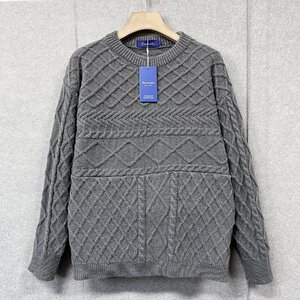  standard * sweater regular price 5 ten thousand *Emmauela* Italy * milano departure * high class wool soft comfortable protection against cold relax cable braided knitted XL/50 size 