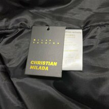 定価15万★christian milada・ミラノ発・レザージャケット★高品質牛革 無地 切替 高級 シングルライダース 革ジャン 本革 バイク M/46_画像9