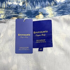 個性・長袖シャツ 定価4万◆Emmauela・イタリア・ミラノ発◆上品 薄手 通気 総柄 油絵風 スタイリッシュ ライトアウター 男女兼用 L/48の画像8