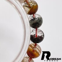 貴重 EU製 定価5万円★ROBEAN・ガーデンルチルクォーツ★パワーストーン ブレスレット 天然石 庭園水晶 浄化 綺麗 8.9-9.5mm 1001G911_画像5