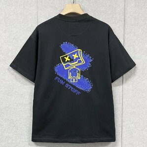 高級・半袖Tシャツ 定価2万◆Emmauela・イタリア・ミラノ発◆上品 吸汗 快適 ロボット 遊び心 手描き風 トップス カジュアル 2XL/52サイズの画像1