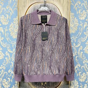  regular price 4 ten thousand *christian milada* milano departure * sweatshirt * on goods wool . soft total pattern rhinestone tops beautiful . lady's M/36 size 