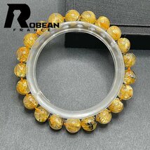 逸品 EU製 定価6万円★ROBEAN・太陽花タイチンルチル★黄金針水晶 金運 開運 ゴールド ブレスレット パワーストーン 8.9-9.5mm 1001G1122_画像3