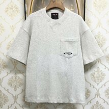 高級EU製＆定価3万◆UABONI*Paris*サマーニット*ユアボニ*パリ発◆高品質ウール ストレッチ 吸湿 快適 刺繍 半袖Tシャツ カジュアル XL_画像1