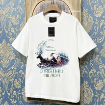 定価2万★christian milada・ミラノ発・半袖Tシャツ★コットン100％ 快適 通気 オシャレ クリスマス トップス スウェット ユニセックス 52_画像10