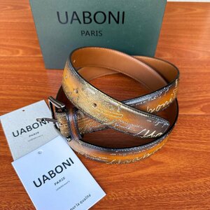  super popular EU made regular price 9 ten thousand *UABONI*yuaboni* illusion. pa tea n* belt * hand . hand made Golden adjustment possibility original leather suit business gentleman 