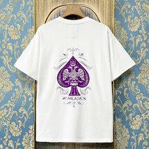 定価2万★christian milada・ミラノ発・半袖Tシャツ★高級 綿100％ 快適 薄手 通気 ロゴ 個性 トップス プルオーバー 日常 男女兼用 XL/50_画像1